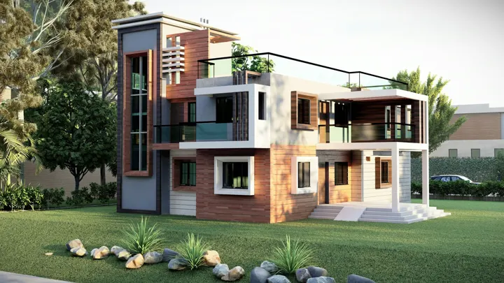 A home on a residential plot